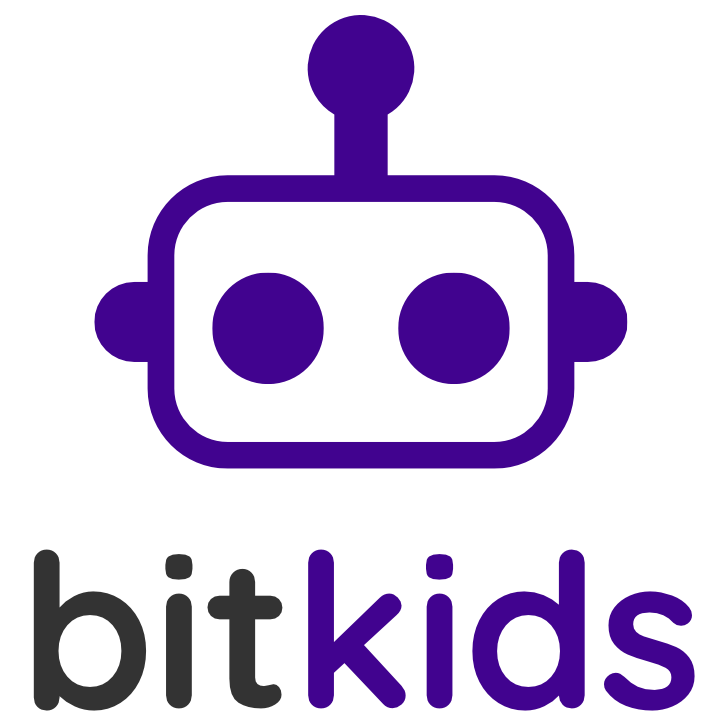 Logo BitKids. Academia de programación y robótica para niños en Narón.